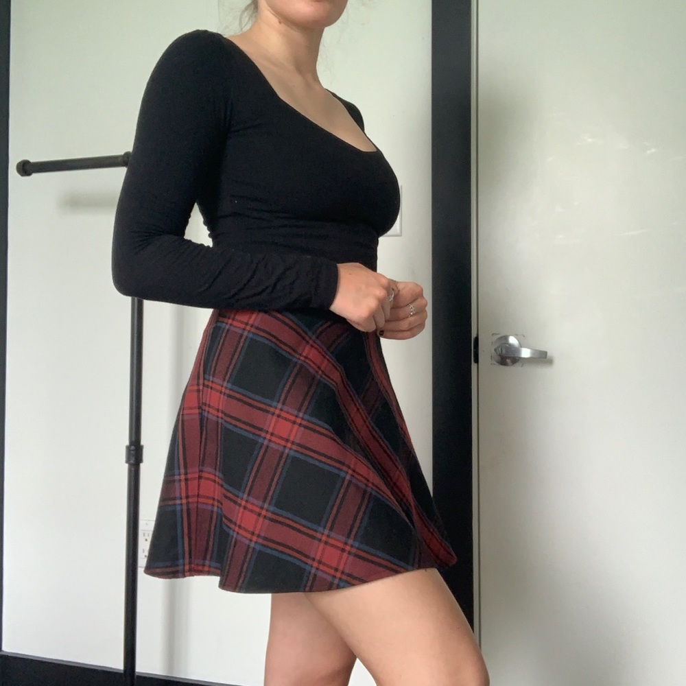 BDG Plaid Tartan Circle High Waist Skirt